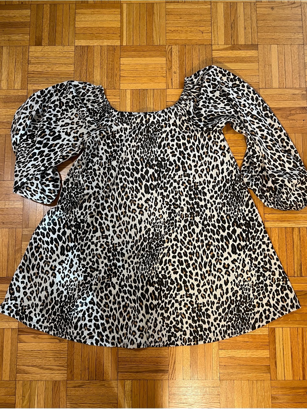 Animal Print Trending ASOS Black & White Leopard Print Puff Sleeve Dress size 14
